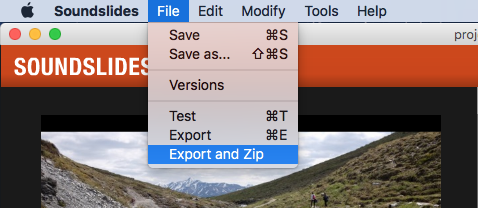 Export and zip